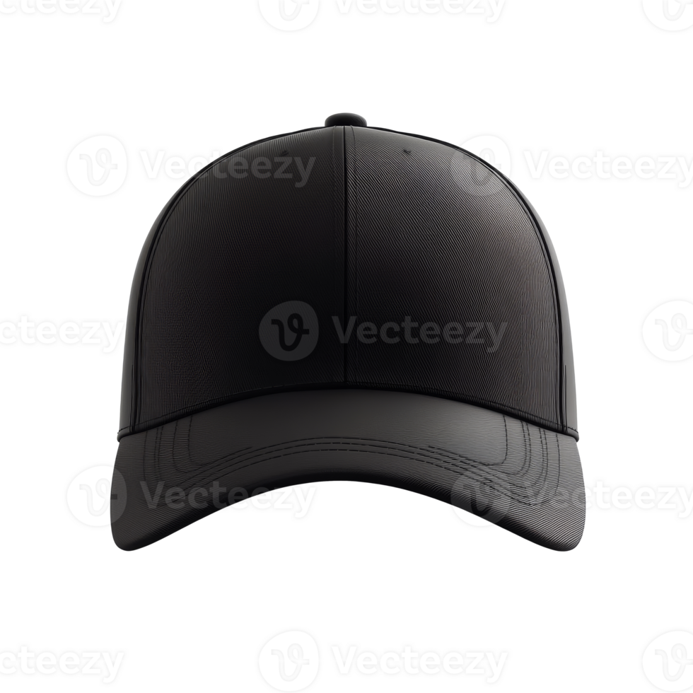 Structured black cap on display isolated transparent png