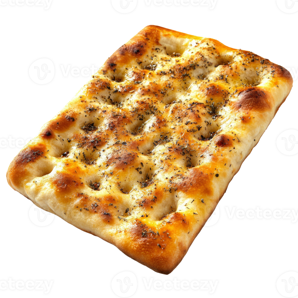 Herb topped flatbread on display isolated transparent png