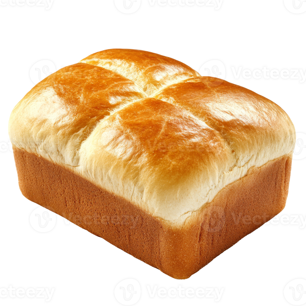 Freshly baked loaf of soft white bread on display isolated transparent png