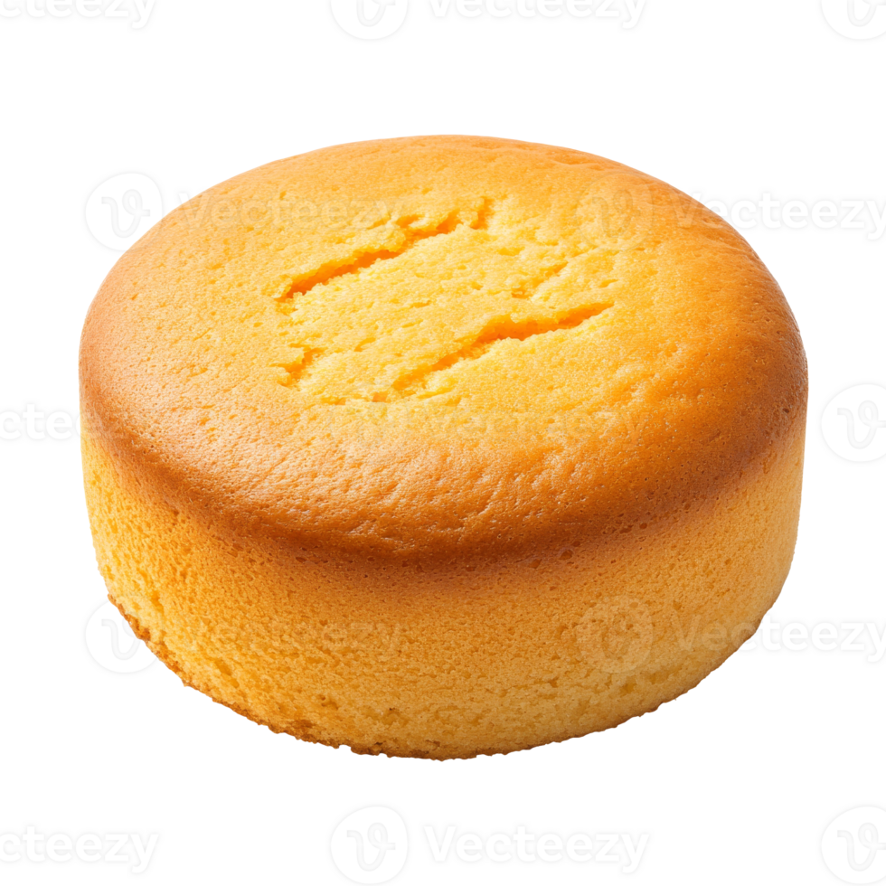 Fluffy homemade sponge cake on a white background isolated transparent png