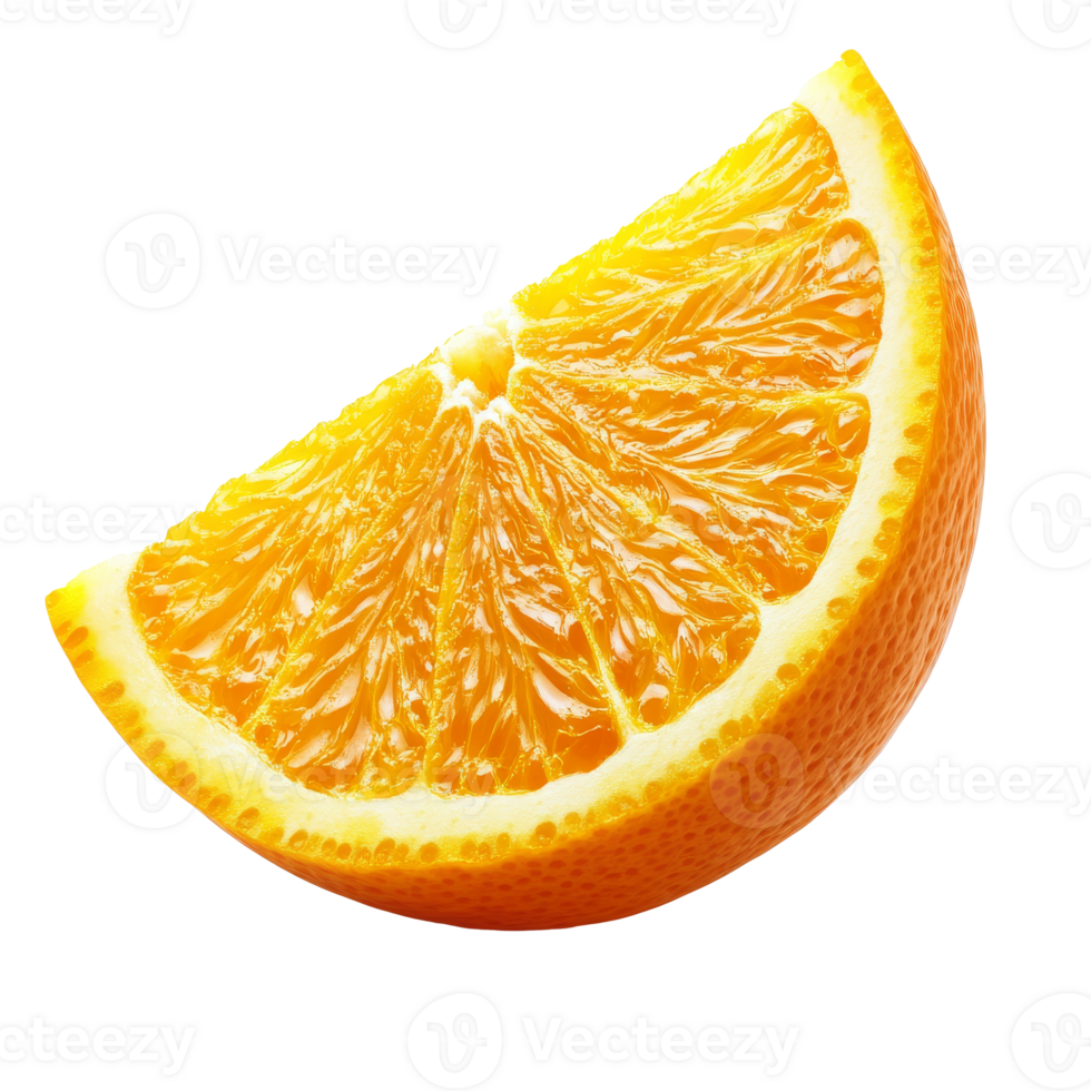 Orange slice on white background isolated transparent png