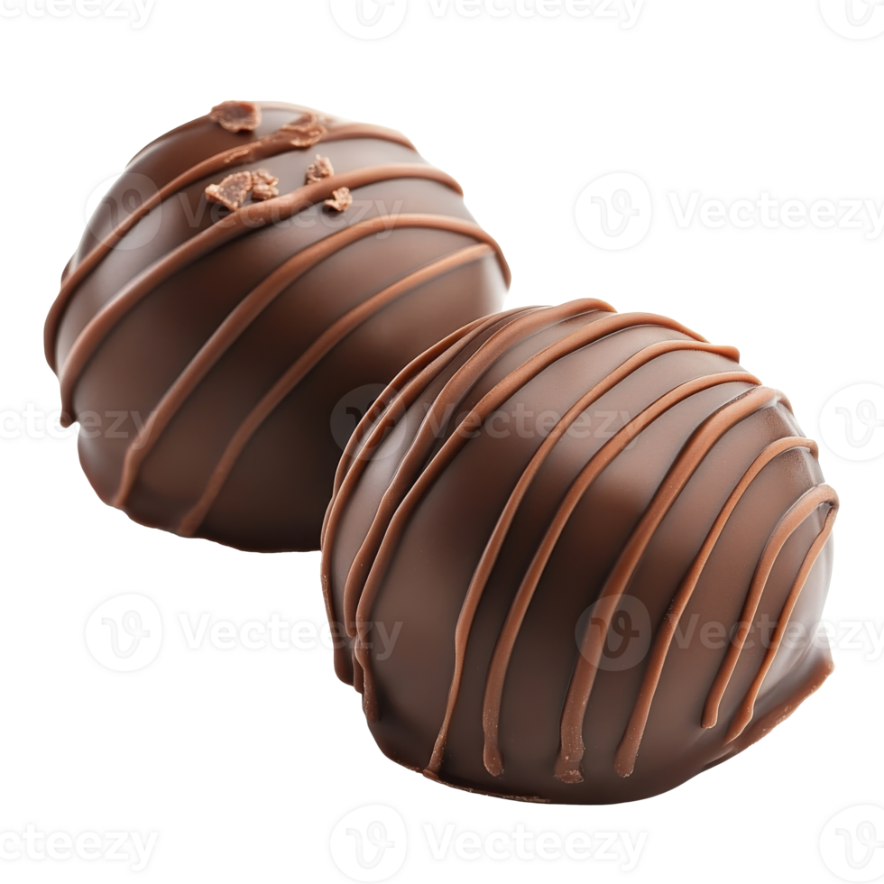 Truffles drizzled in chocolate delight isolated transparent png