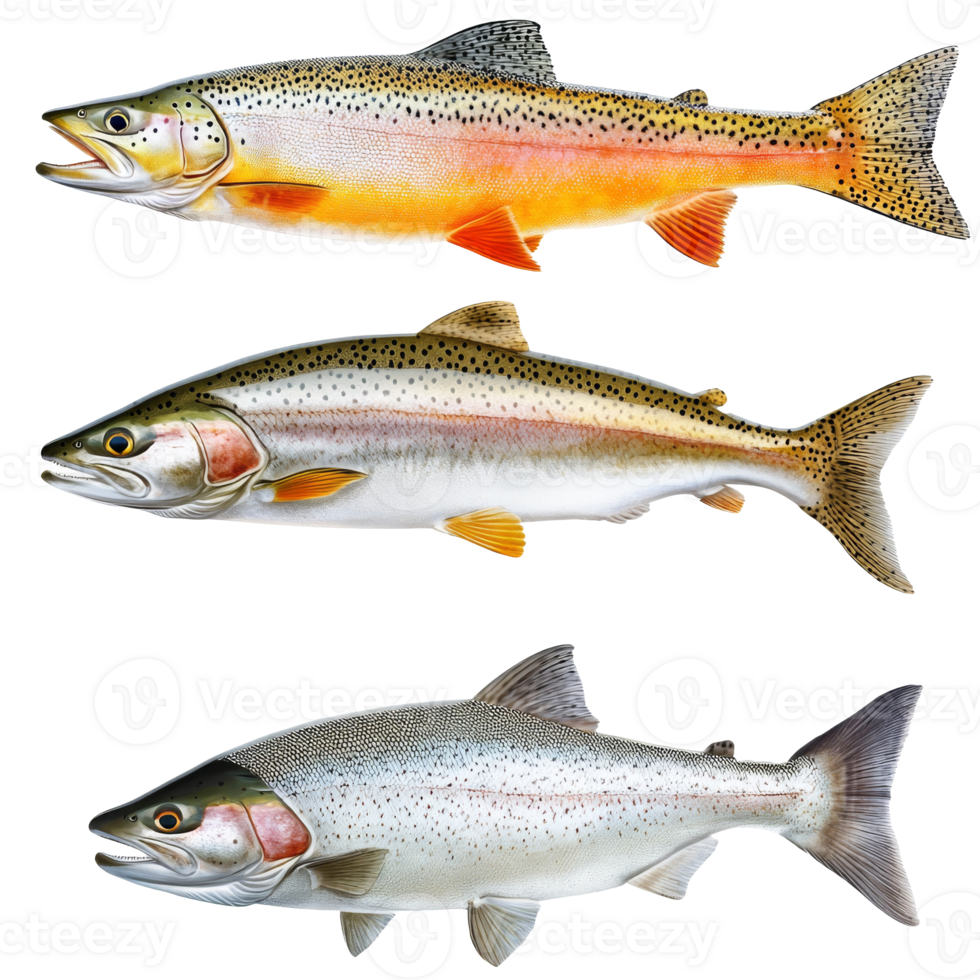Trout species on a white backdrop isolated transparent png