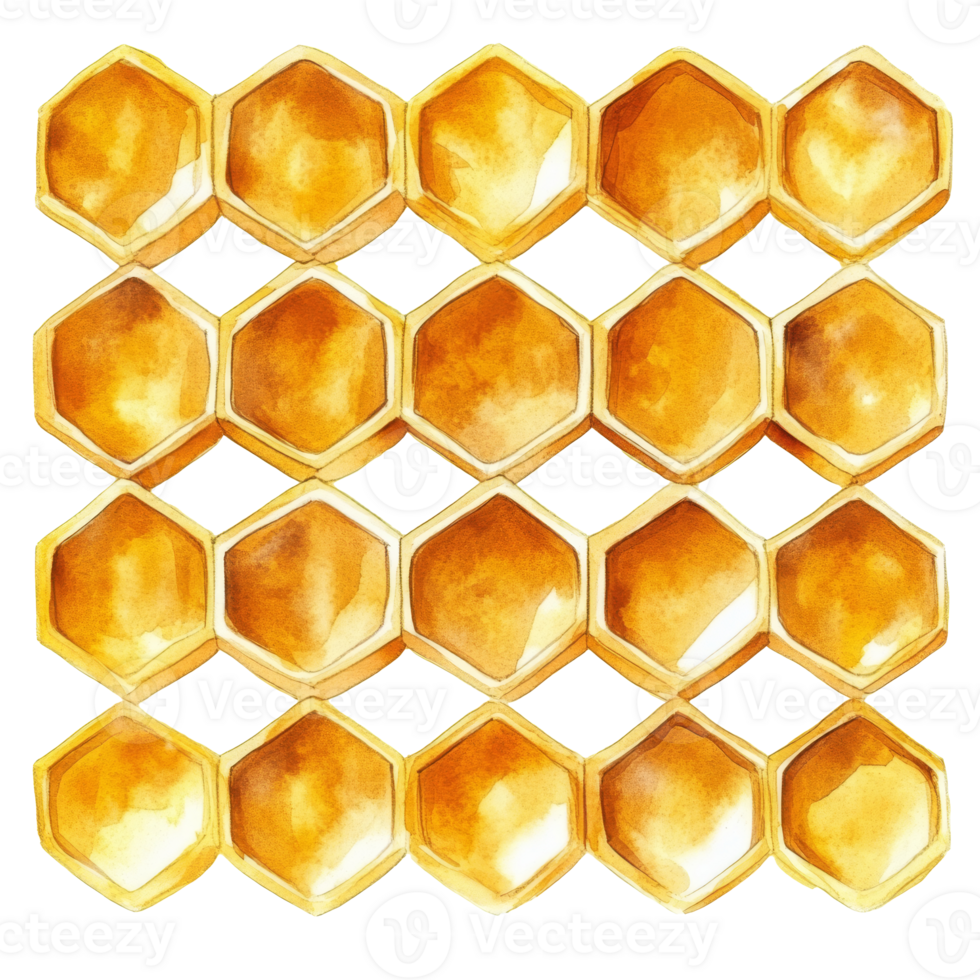 Gold honeycomb on white background isolated transparent png