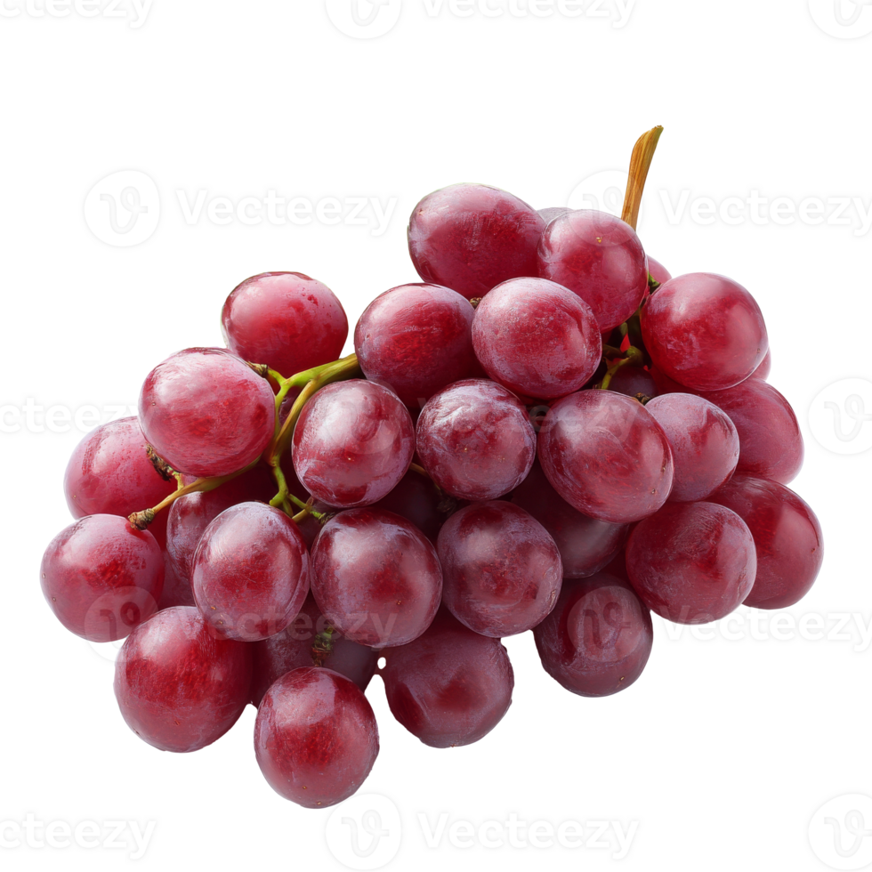Fresh bunch of red grapes on a white background isolated transparent png