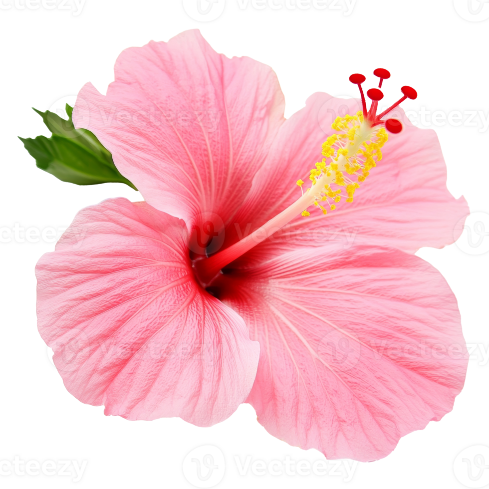 Vibrant pink hibiscus flower isolated transparent png