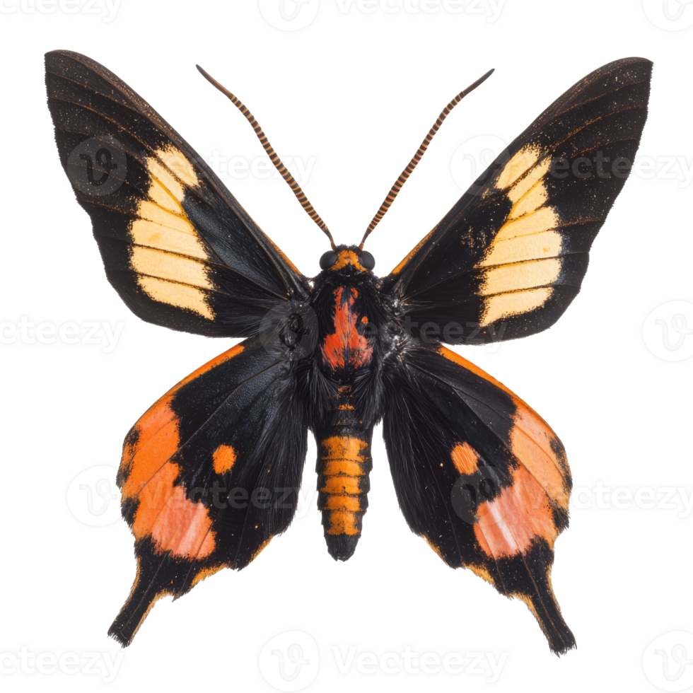 Vivid butterfly specimen in detail isolated transparent png