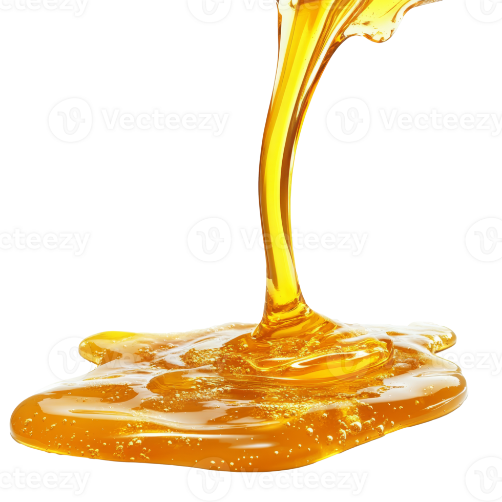 Honey drips from a jar on white isolated transparent png