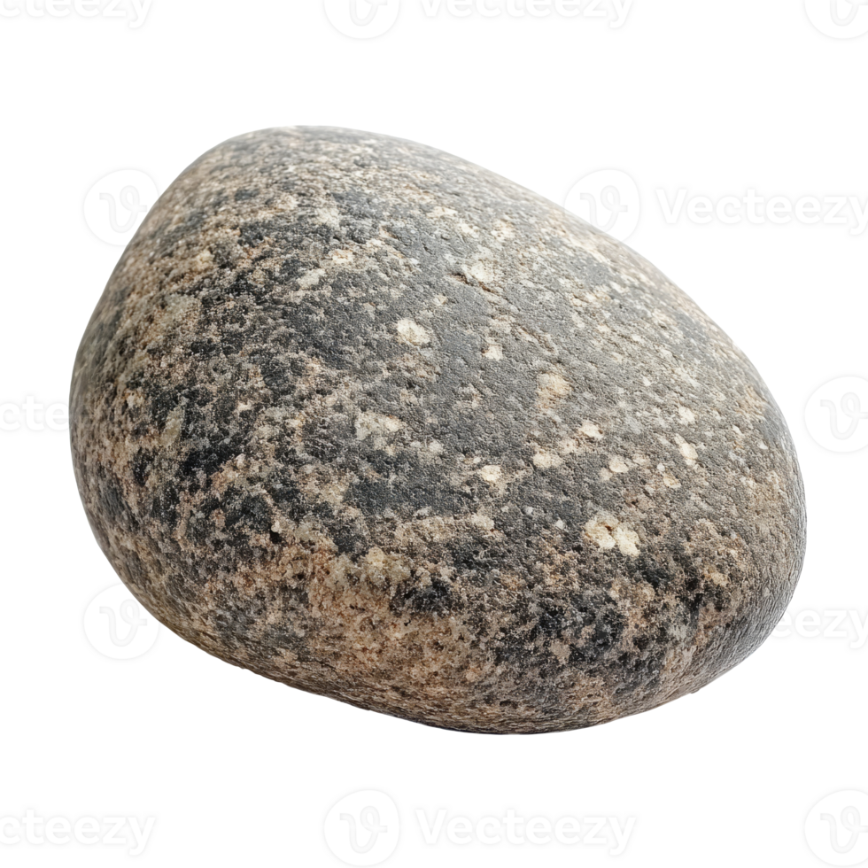A smooth, rounded stone with a textured surface isolated transparent png