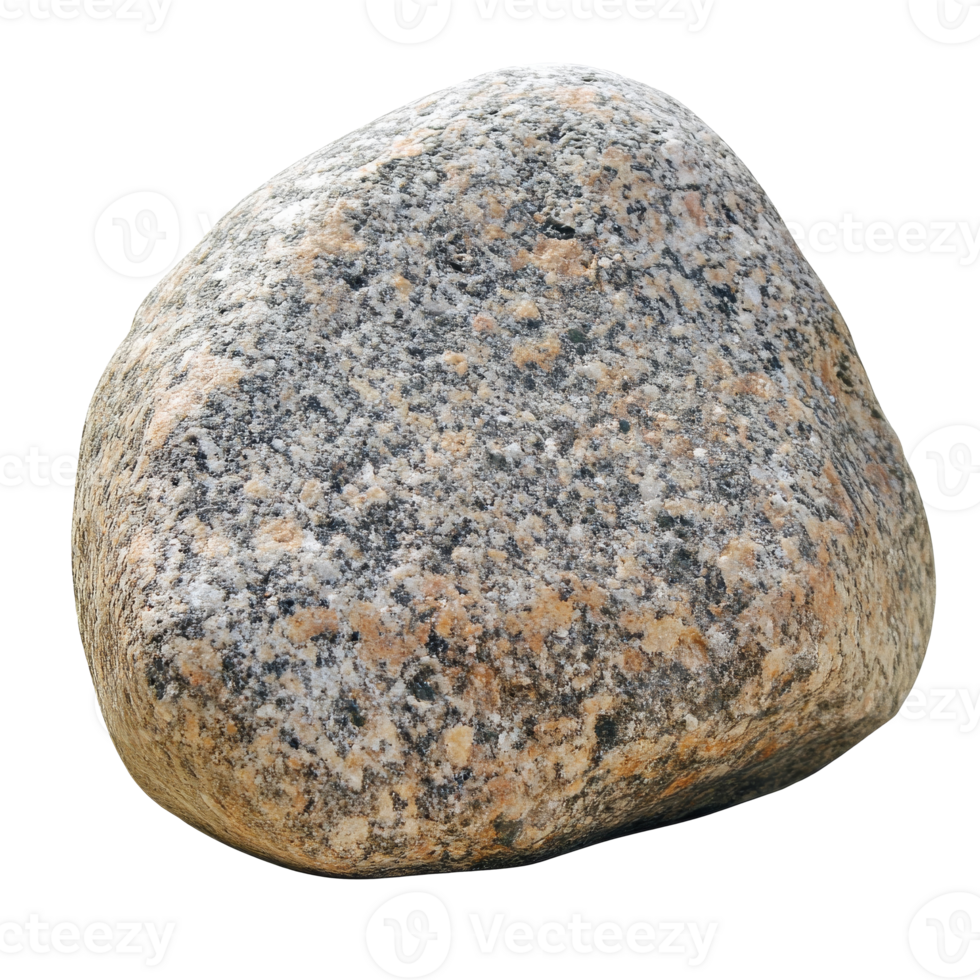 Smooth granite rock resting on a white background isolated transparent png