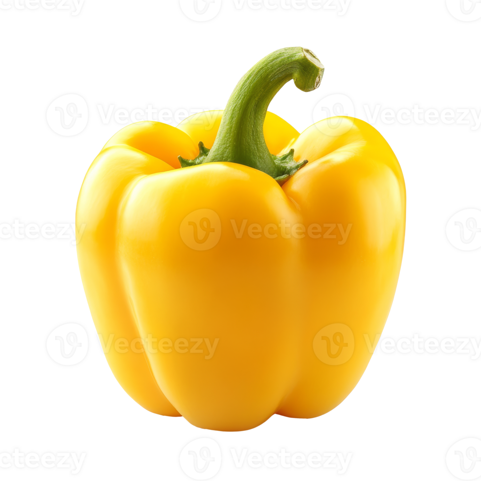 Fresh yellow bell pepper on a white background isolated transparent png