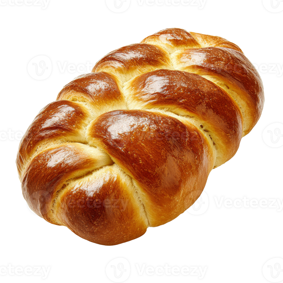 Freshly baked challah bread on a clean background transparent png