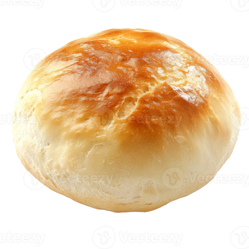 Golden bread roll on white background transparent png
