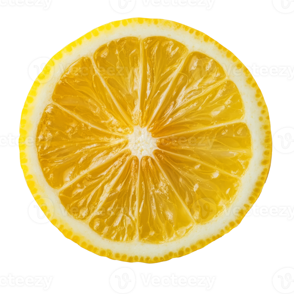 Fresh lemon slice on a white background transparent png