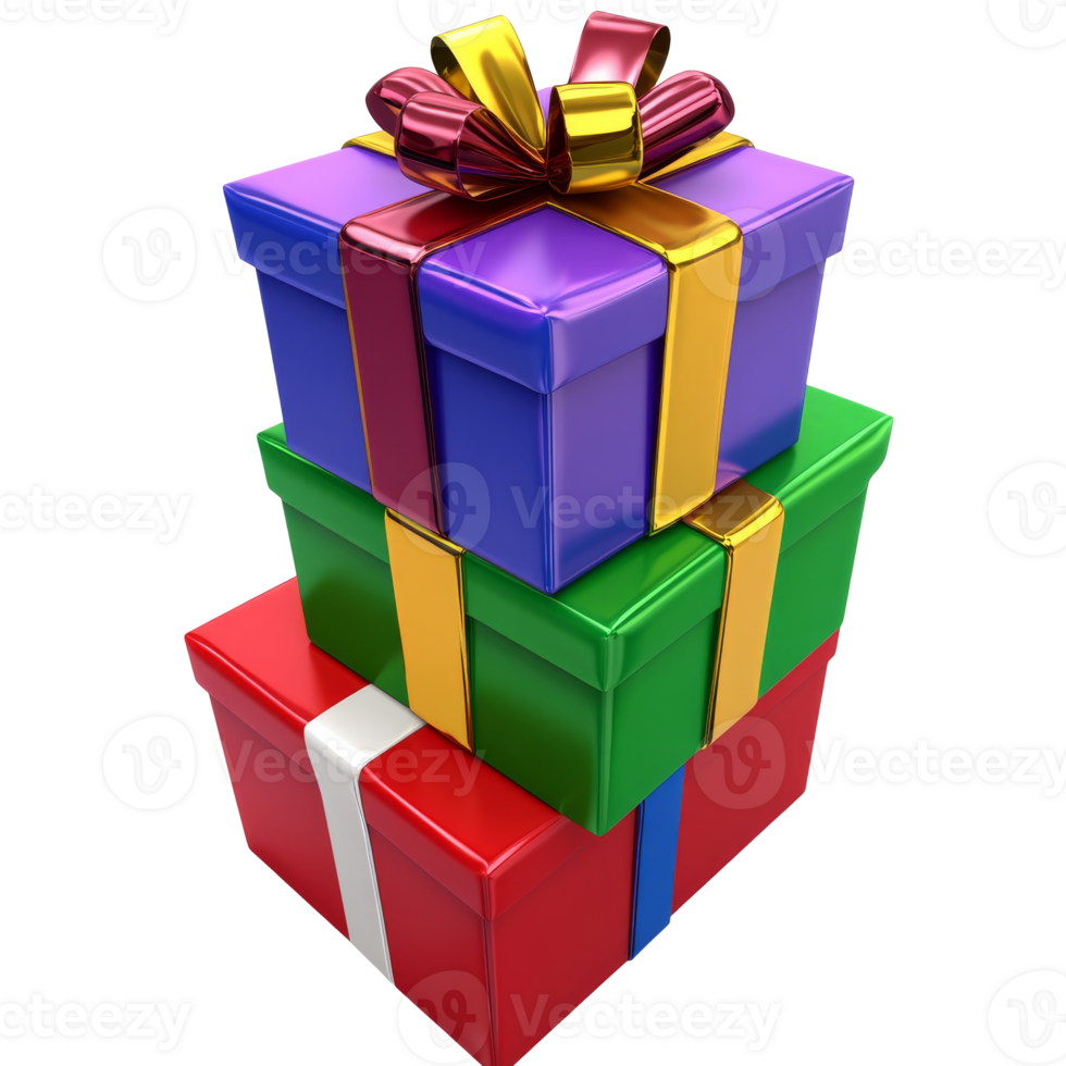 Festive stacked gift boxes transparent png