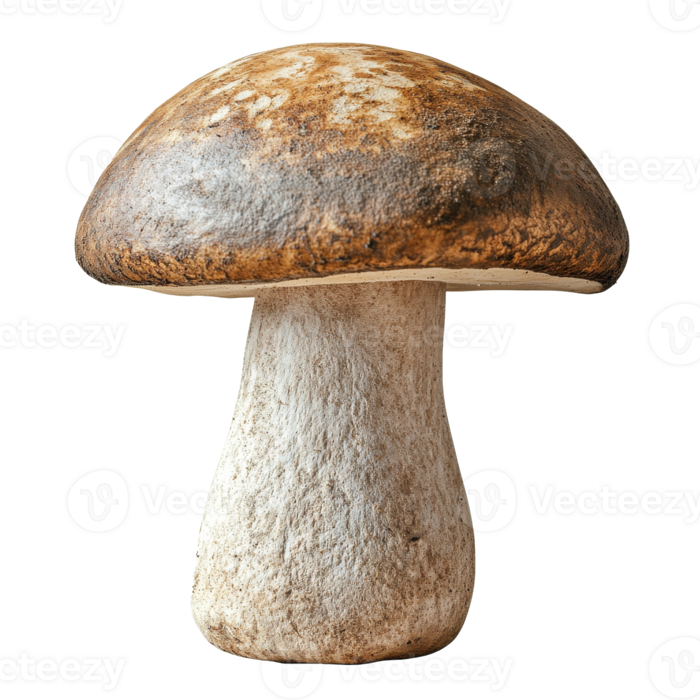 Large brown mushroom on a white background transparent png