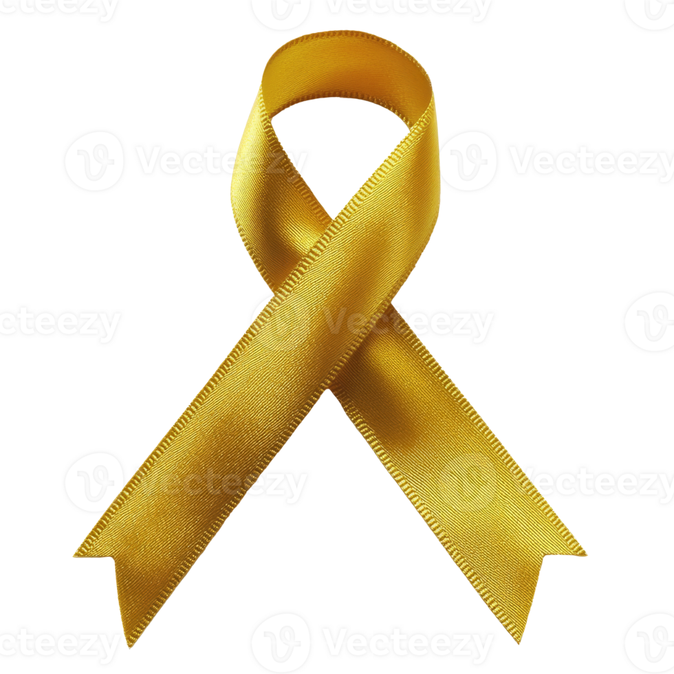 Yellow ribbon hope and support symbol transparent png