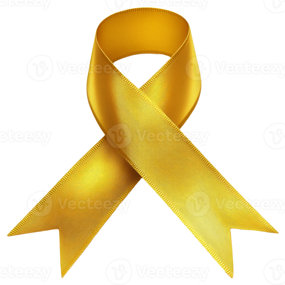 Yellow ribbon for awareness and support transparent png