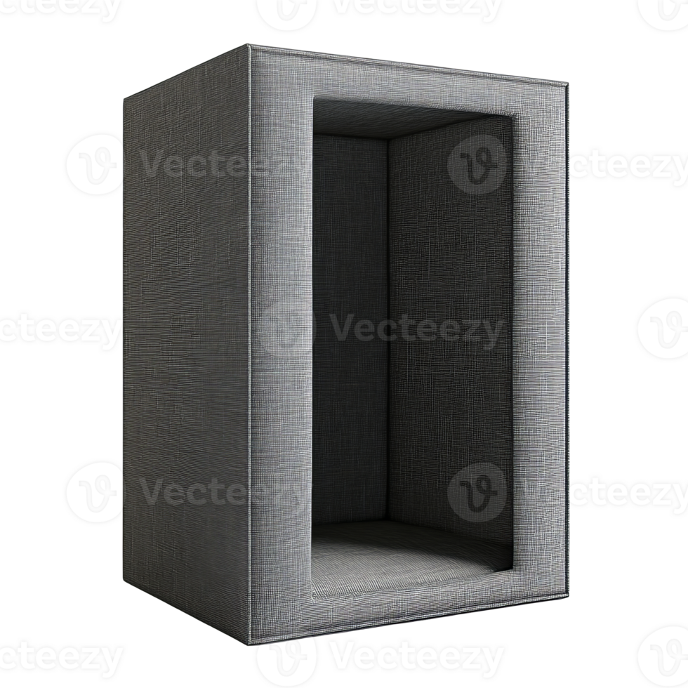 Modern gray textured sculpture in an art gallery transparent png