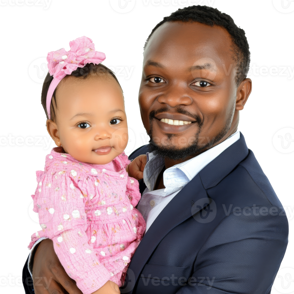 Father and daughter portrait in cheerful mood transparent png