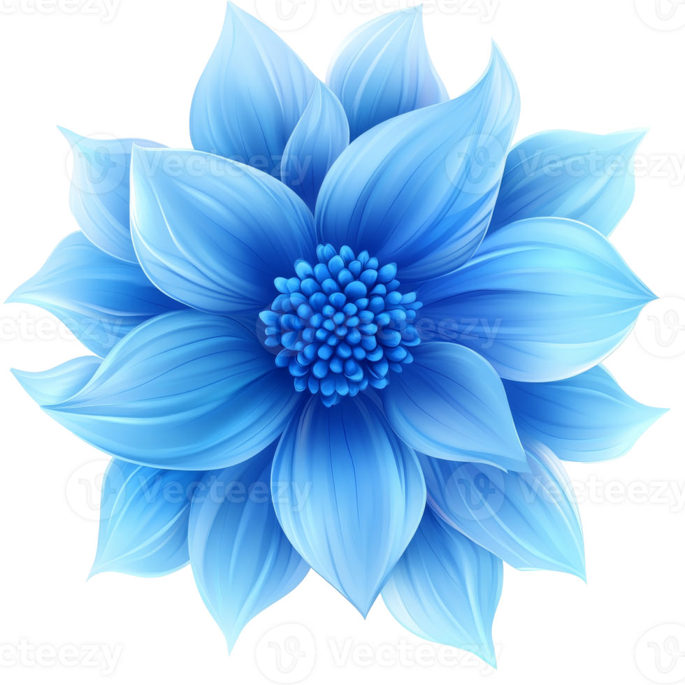 Blue flower illustration on white transparent png