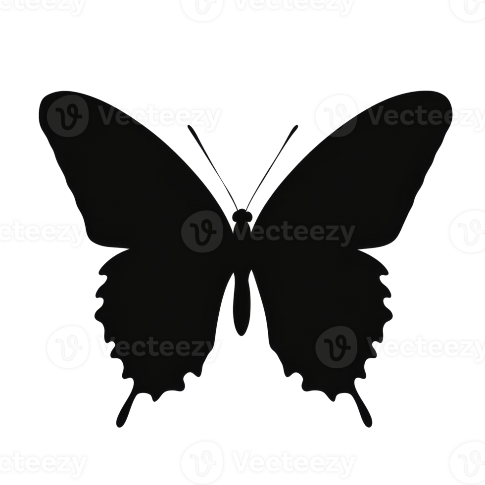 Elegant butterfly silhouette with patterns transparent png