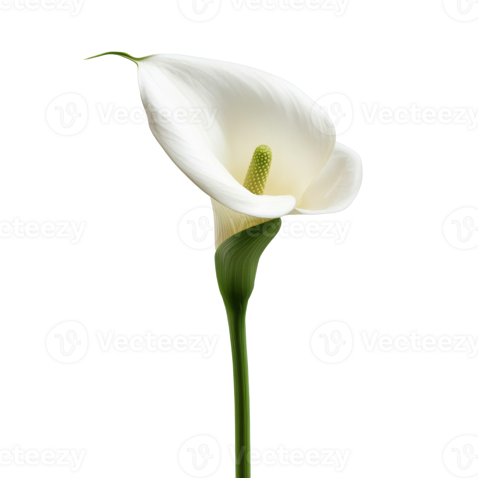 White calla lily on plain background transparent png