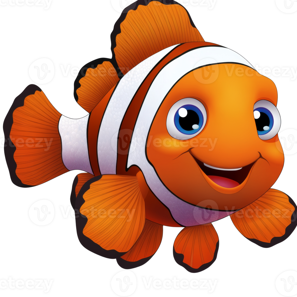 Vibrant clownfish swimming joyfully transparent png