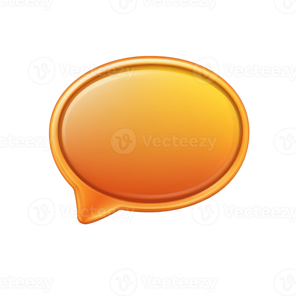 Orange speech bubble on white bg transparent png