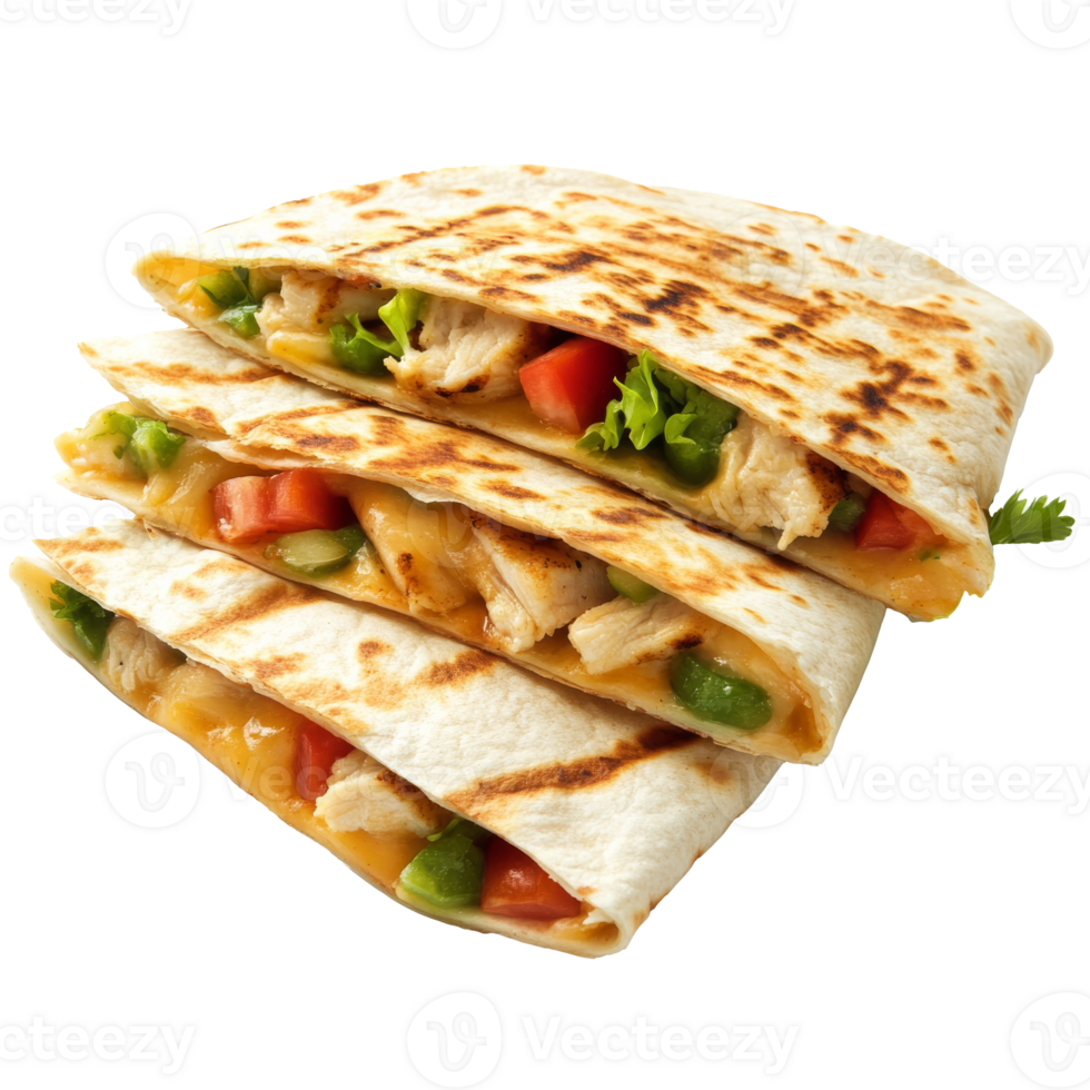 Delicious grilled chicken quesadillas stacked high transparent png