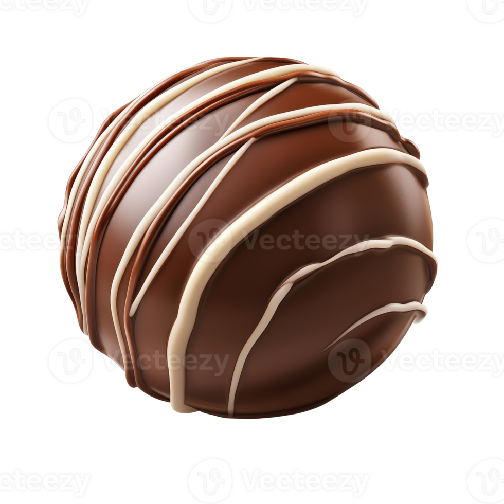 Chocolate truffle with white drizzle transparent png