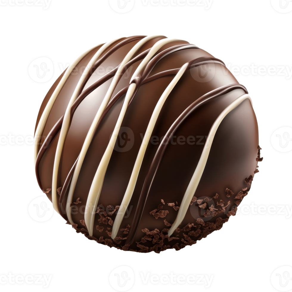 Chocolate sphere with elegant drizzle transparent png