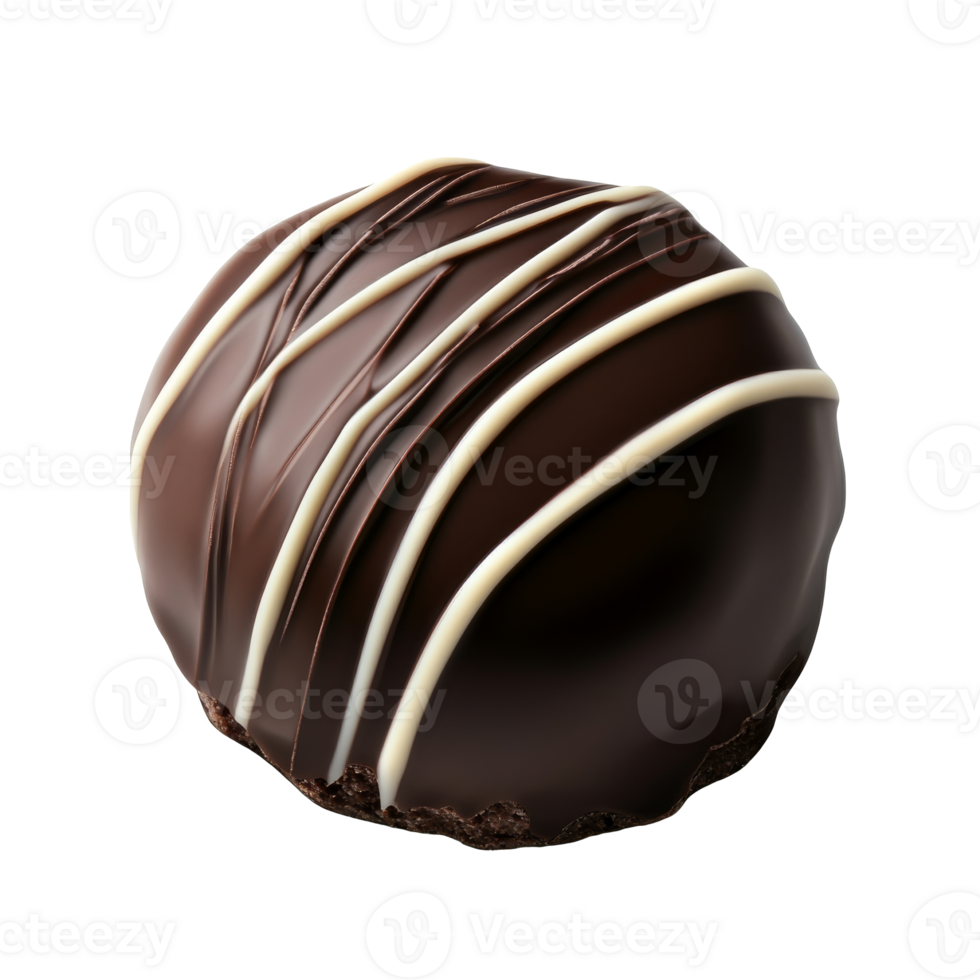 Chocolate truffle with white drizzle transparent png