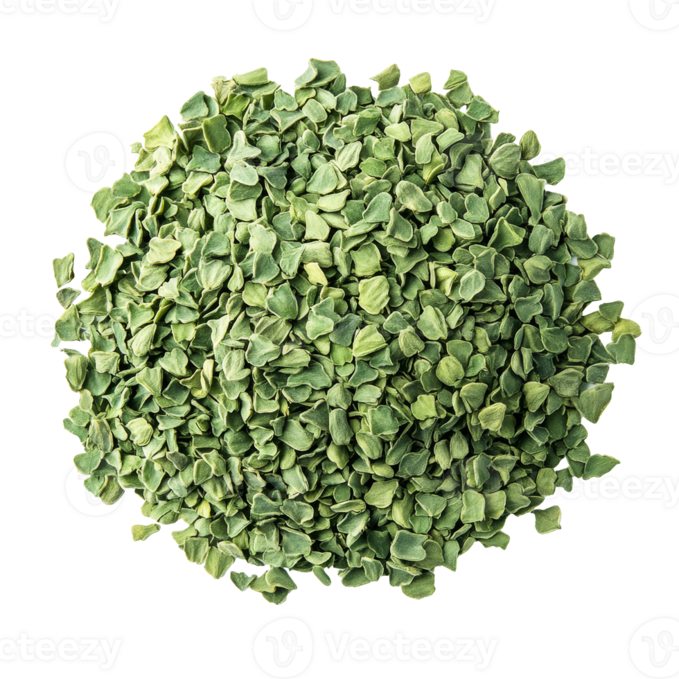 Herbs piled in circle on white transparent png