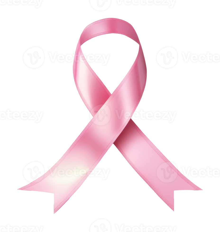 Pink ribbon support for cancer awareness transparent png