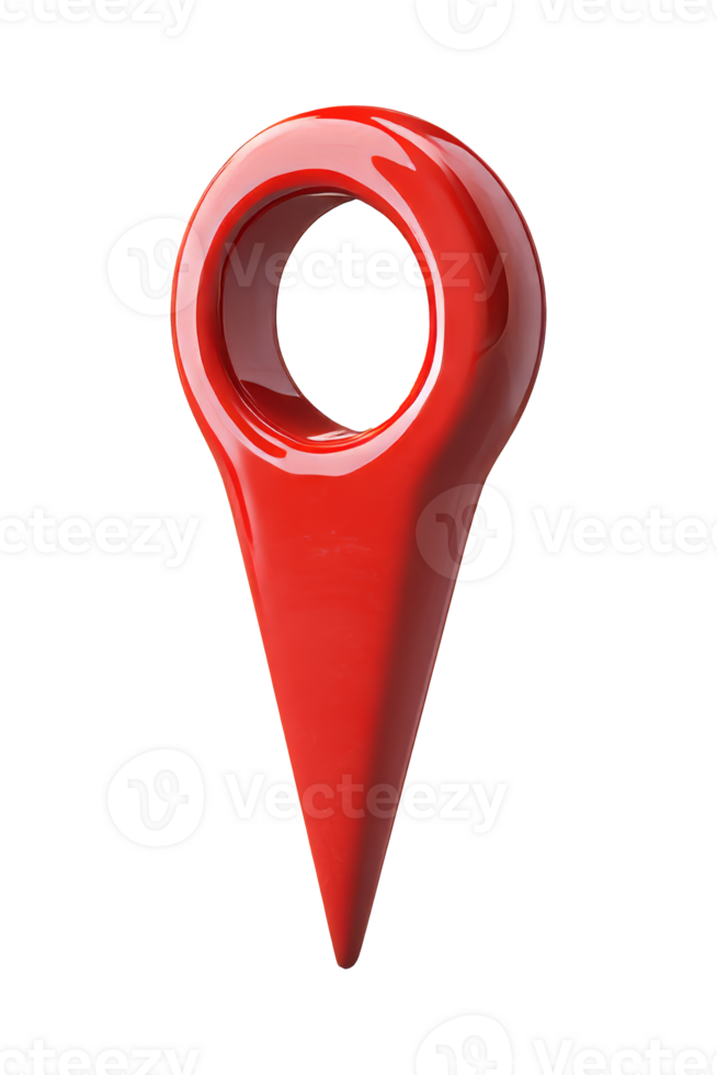 Red location pin on white background transparent png