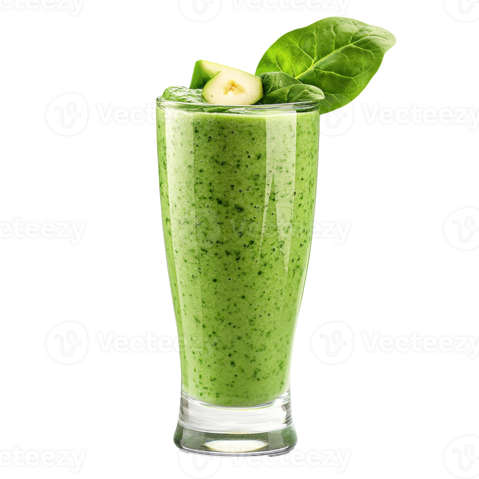 Refreshing green smoothie with spinach and banana transparent png