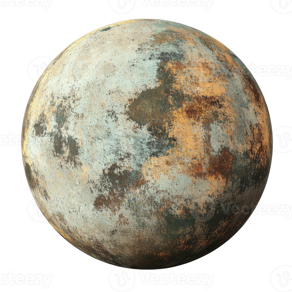Detailed texture of a weathered planet surface transparent png
