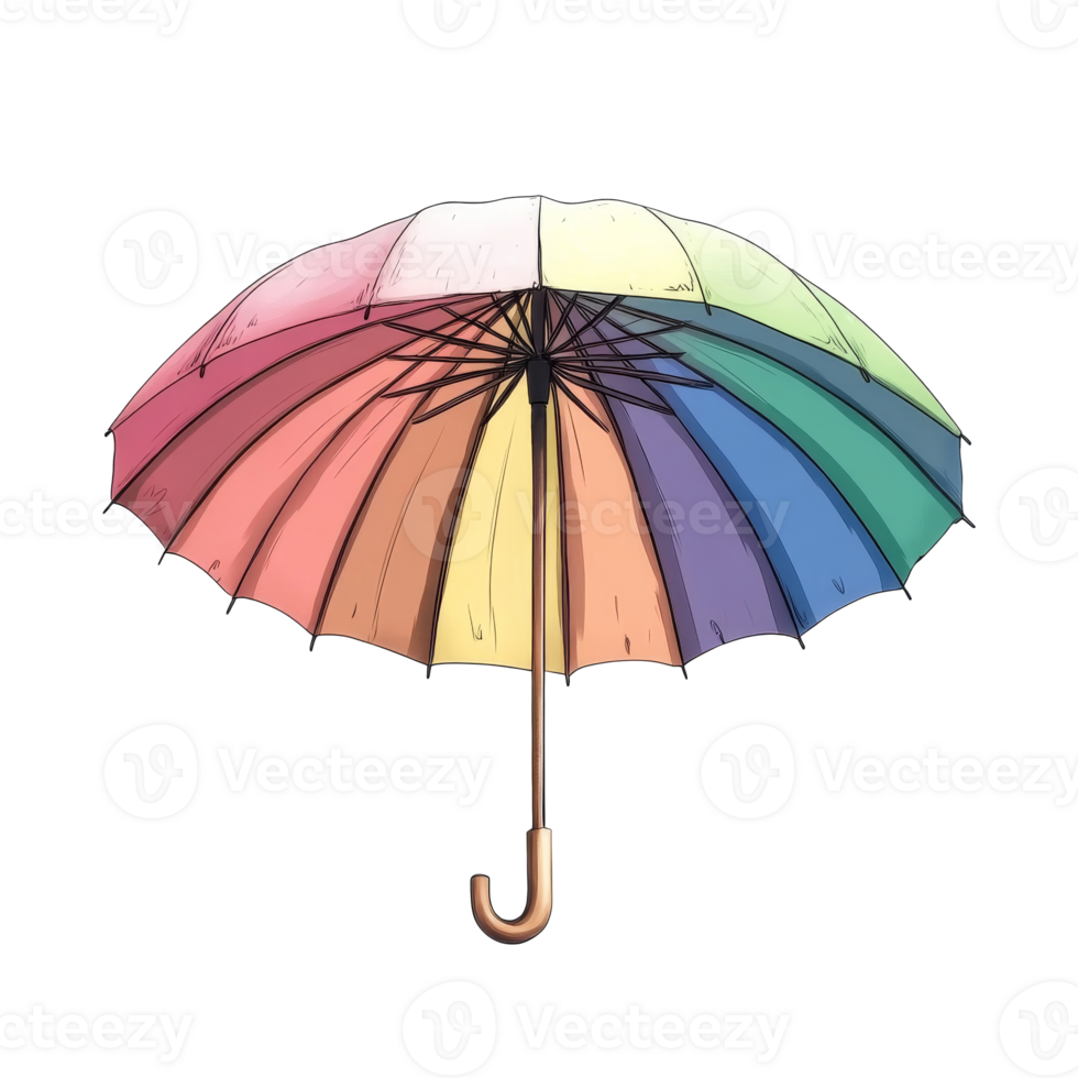 Vibrant striped umbrella outdoors transparent png