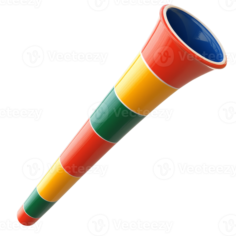 Colorful vuvuzela on a white background transparent png