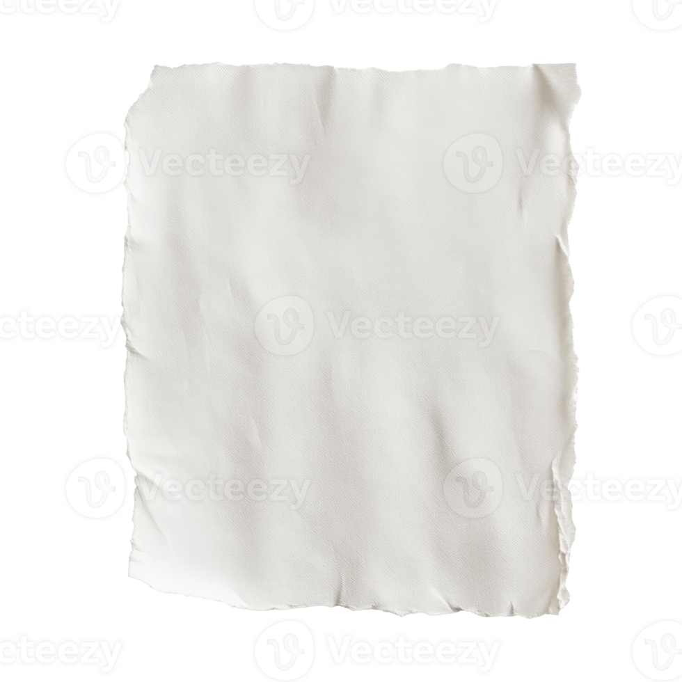 mjuk, texturerad vit papper med en naturlig kant transparent png