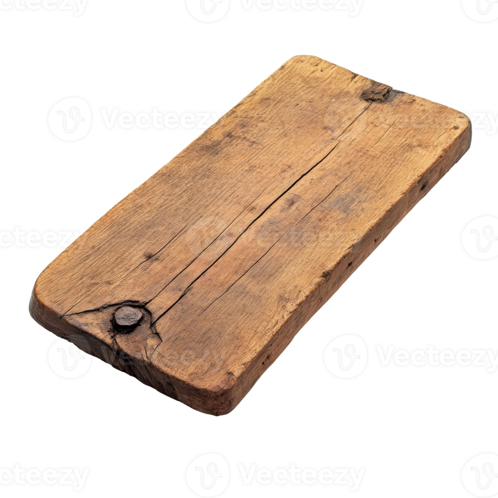Rustic wooden cutting board on a white background transparent png