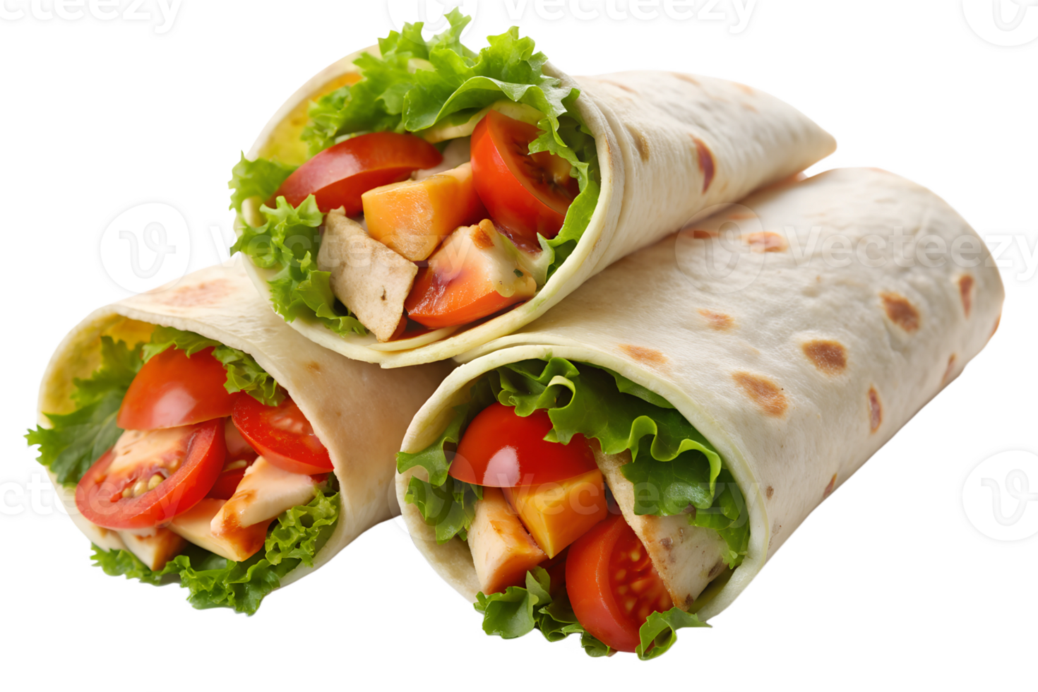 Chicken and veggie wraps for lunch png