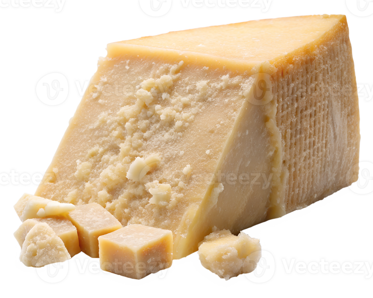 Aged cheese block cut into small cubes png