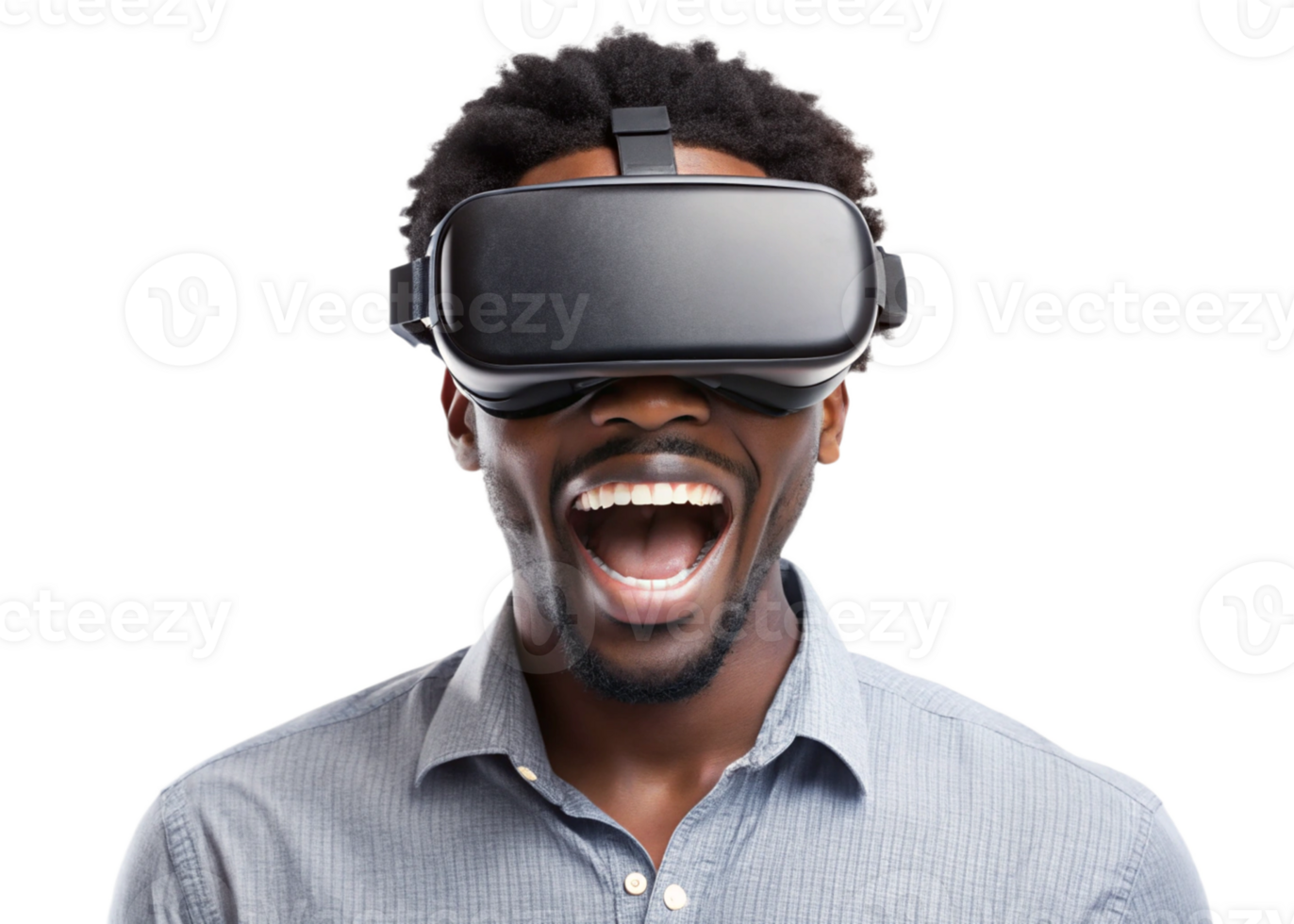 Man enjoys VR indoors png