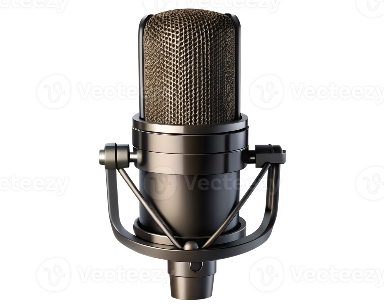 Professional audio recording microphone png