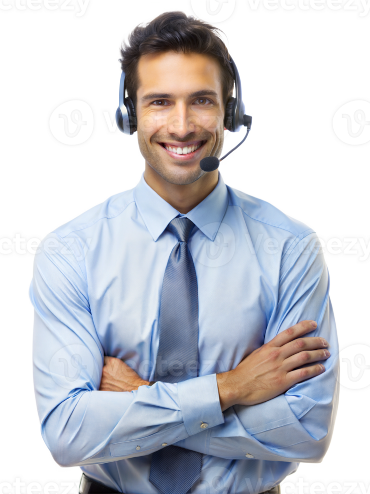 Friendly customer service representative at work png