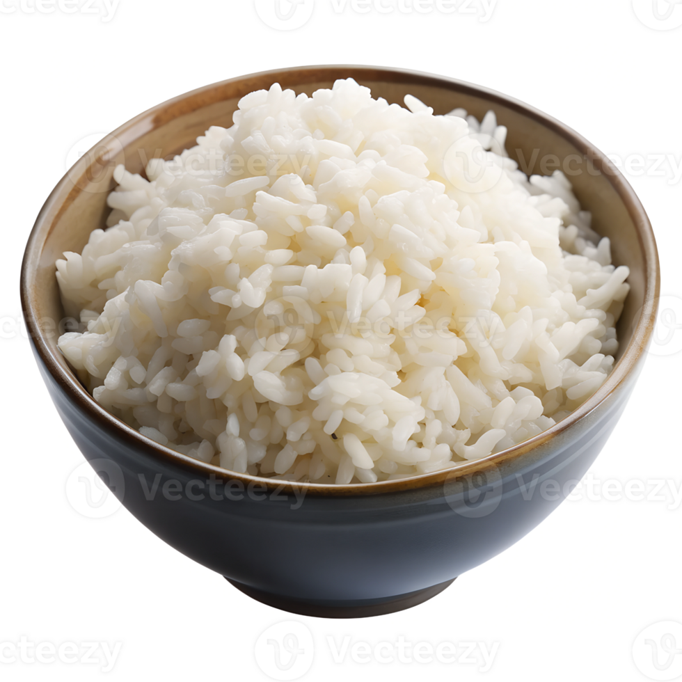 Perfectly steamed white rice served in a bowl png