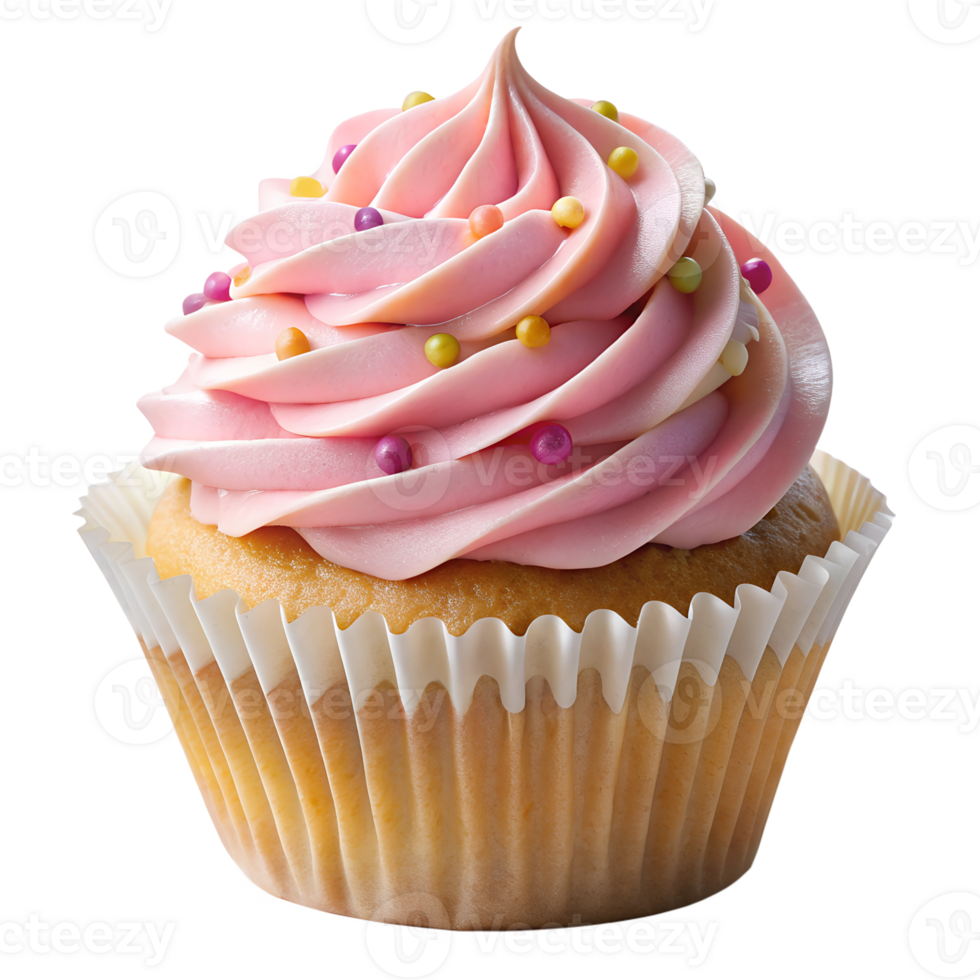Colorful cupcake with sprinkles png