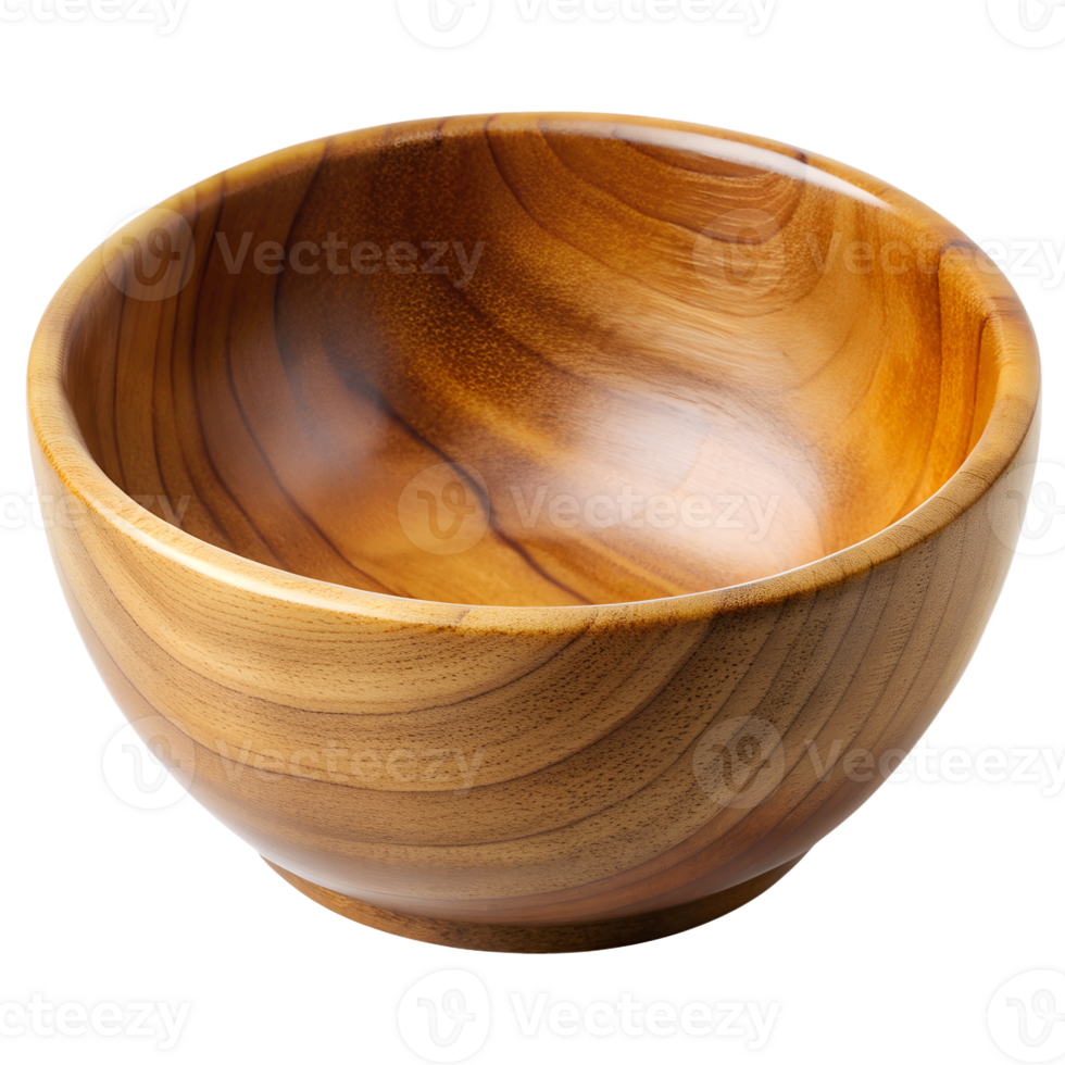 Elegant wooden bowl with rich color png